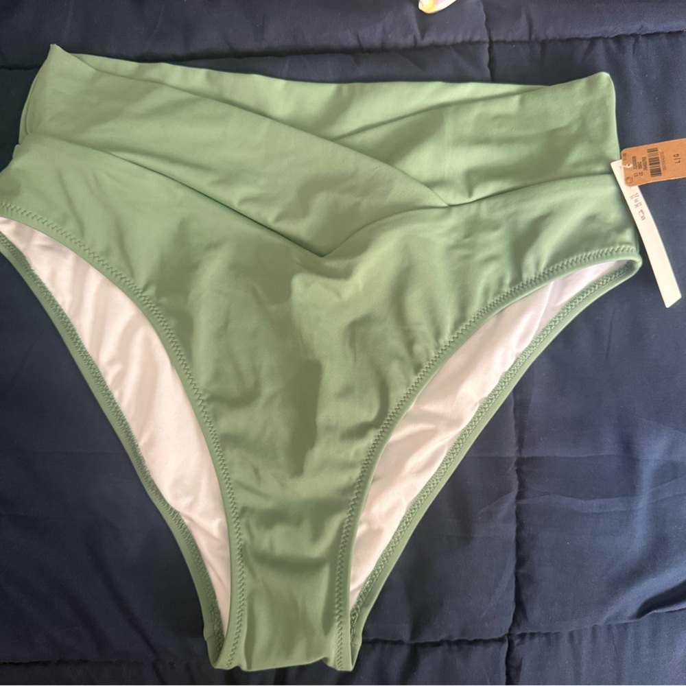 NWT Victoria's Secret Green High-Waist Bikini Bottom